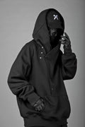 HiH38 Black Layered Hoodie