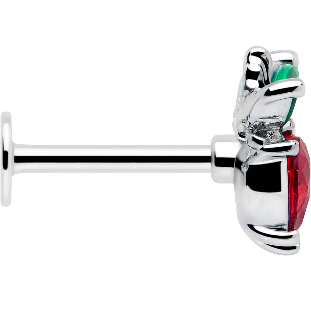 16G 5/16 Red Green Gem Strawberry Heart Labret Monroe Tragus