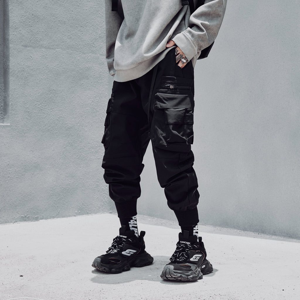 IBP442 Matte Black Cargo Joggers