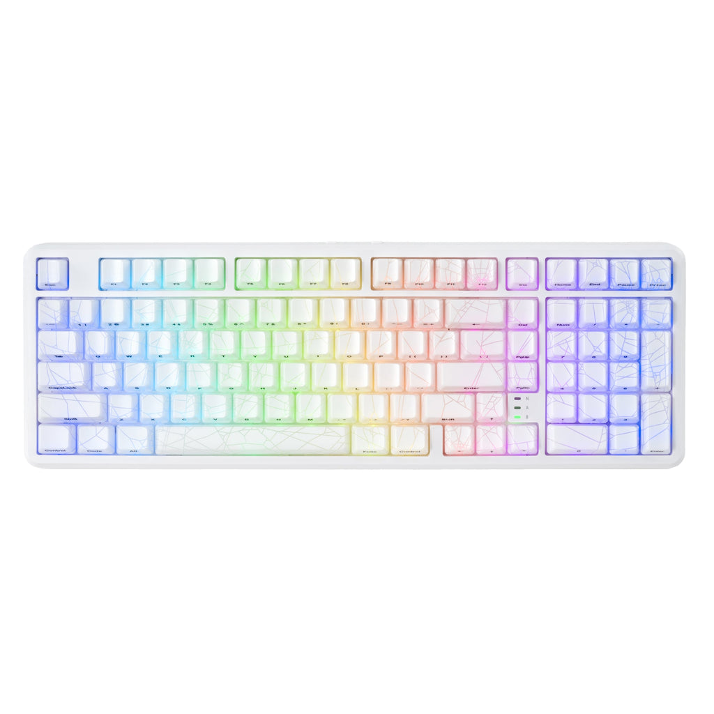 XVX M67 JadeStone Mechanical Keyboard With IMD-Tech Keycaps (SPIDER WEB Version Pattern)（Tri-Mode）