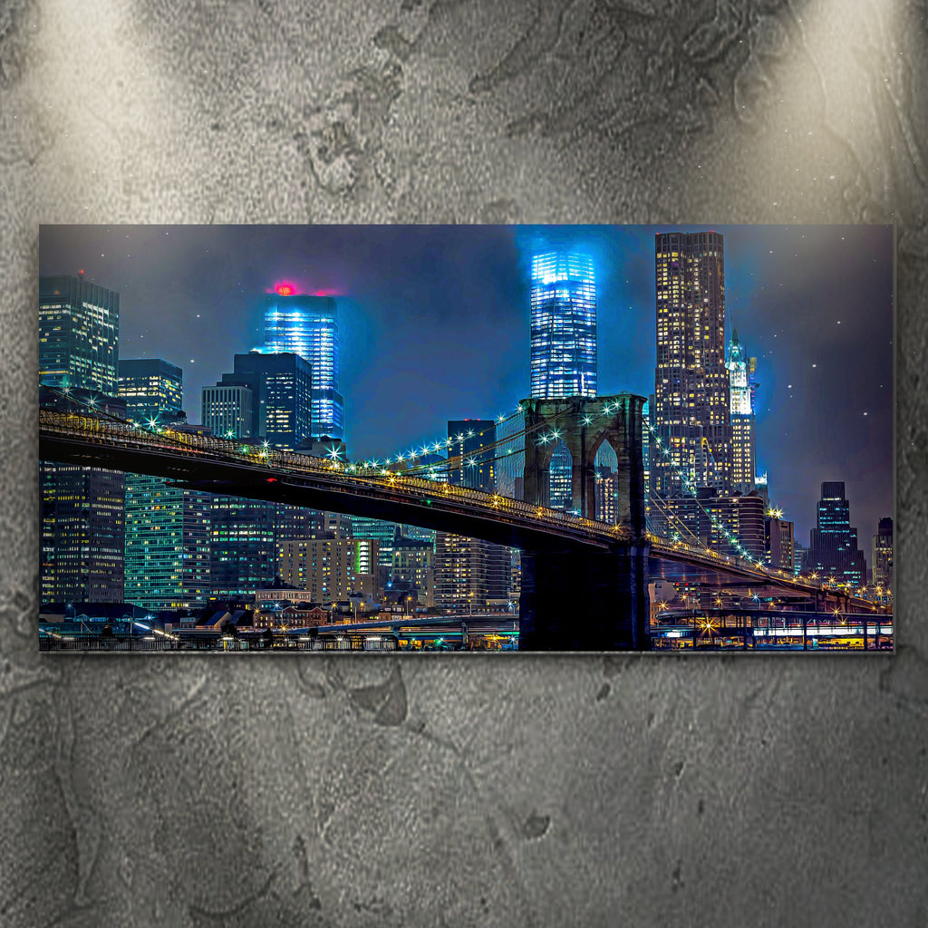 Brooklyn Bridge Night View Canvas Wall Art