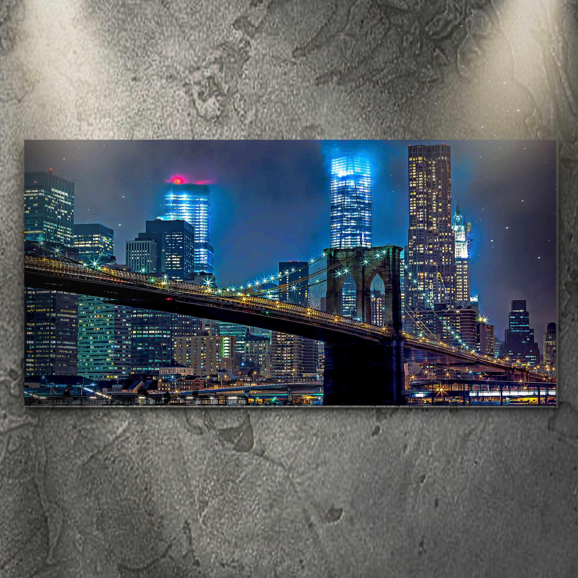 Brooklyn Bridge Night View Canvas Wall Art