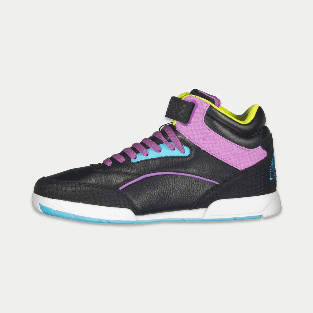 LA Gear Women's Flame Hightop | Black x Purple x Turquoise
