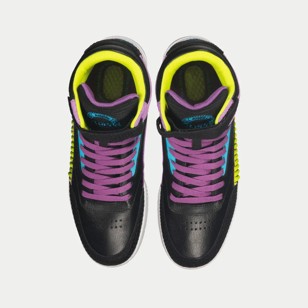 LA Gear Women's Flame Hightop | Black x Purple x Turquoise